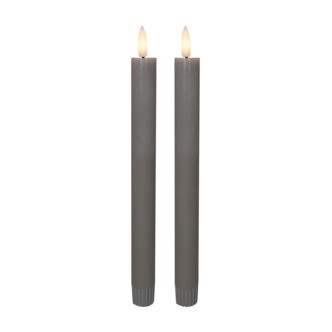 Cozzy kronelys, 3D flamme, 22,2 cm, grå, 2 stk (bruges med fjernbetjening)