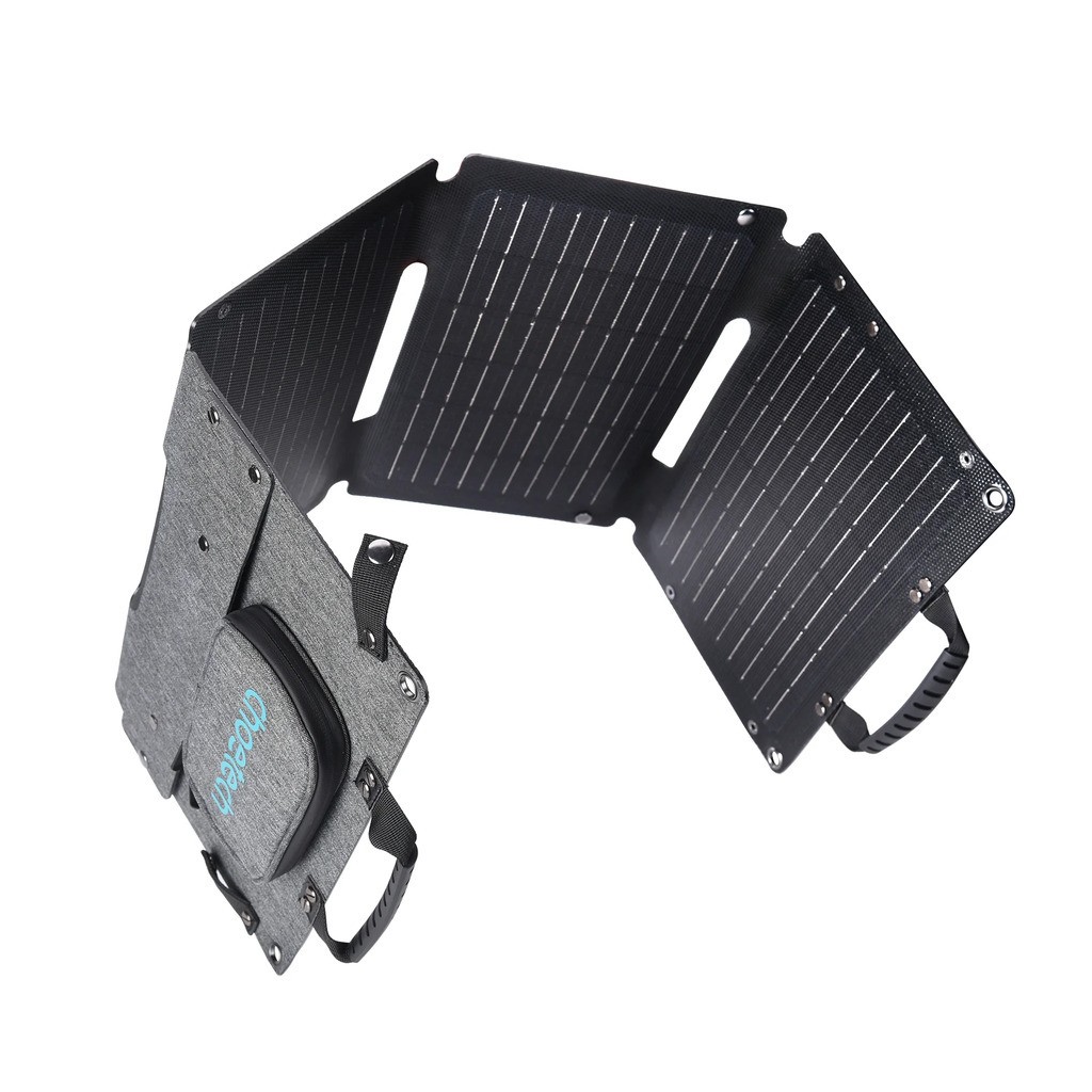 Choetech 2-port (Type-C + USB-A) Solcellepanel, 40W, sort/grå