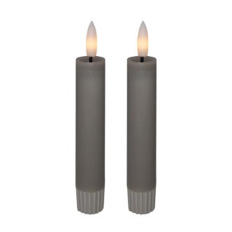 Cozzy kronelys, 3D flamme, 11 cm, grå, 2 stk. (bruges med fjernbetjening)