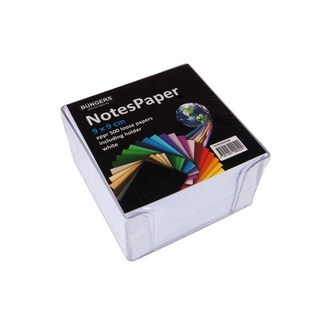 Büngers Memoboks m/ 500 ark 9x9cm hvid 10 stk