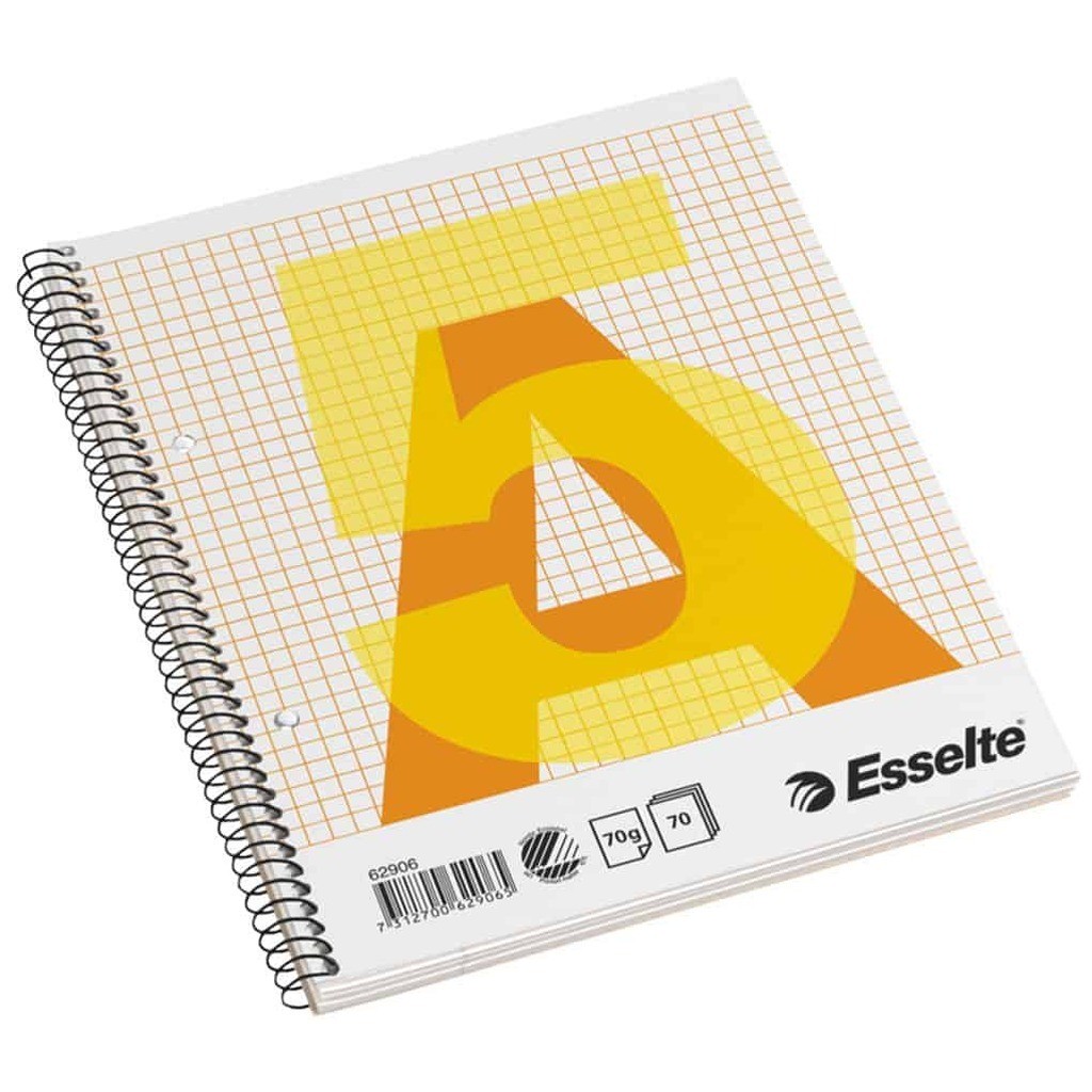 Esselte Kollegieblok 2H A5 kvadreret 70 ark 70 g -10 stk