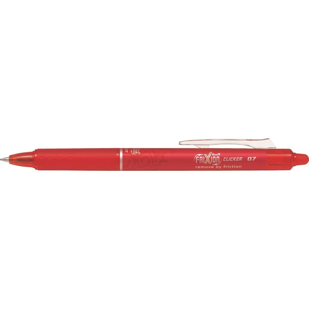 Pilot Frixion Clicker 0,7, Udviskbar Kuglepen 12 stk, Rød