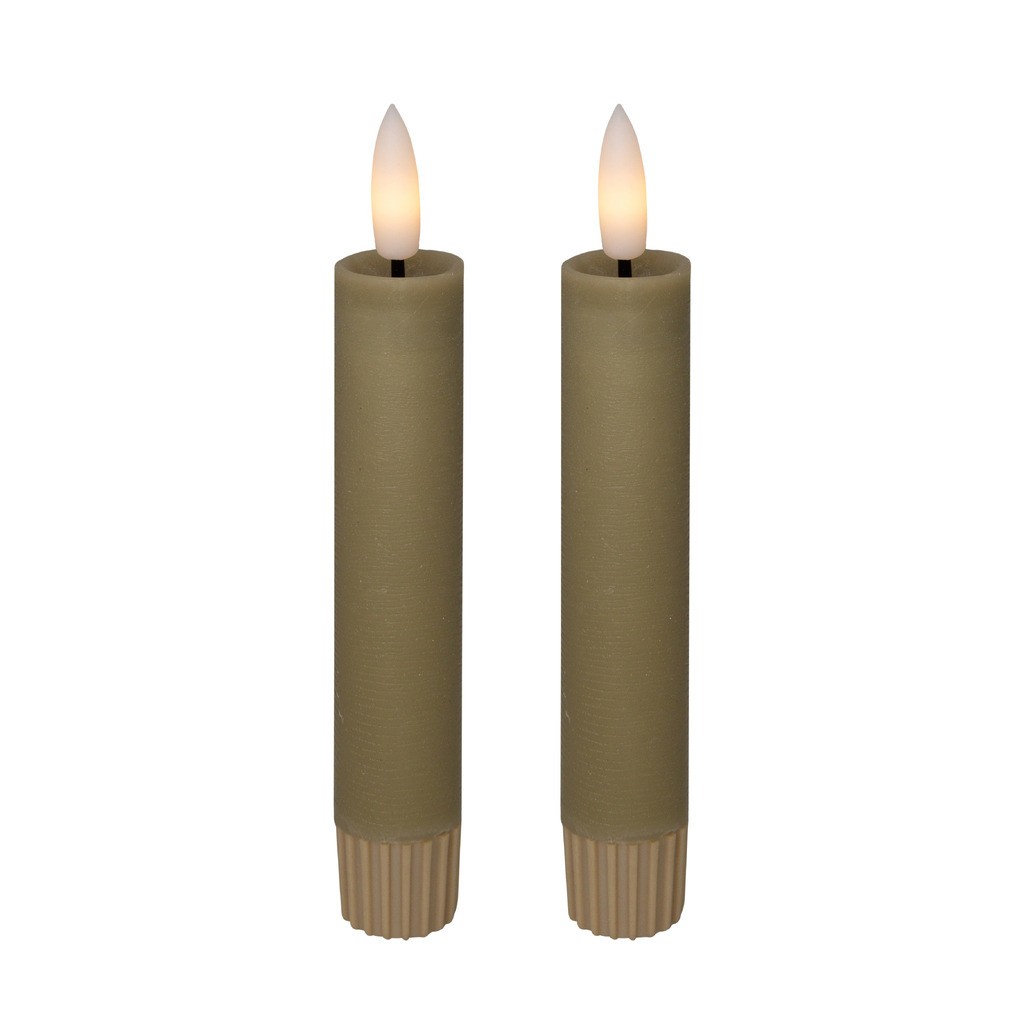 Cozzy kronelys, 3D flamme, 11 cm, sand, 2 stk. (bruges med fjernbetjening)
