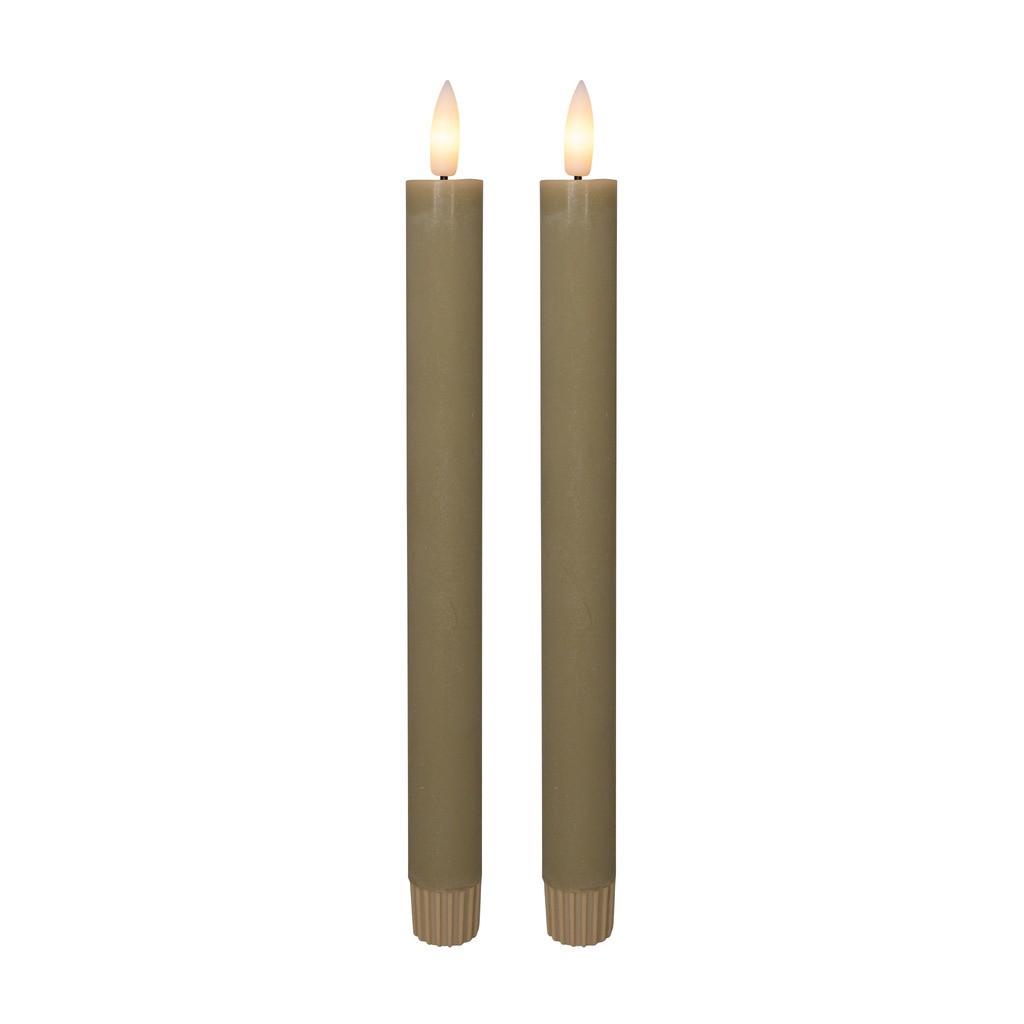 Cozzy kronelys, 3D flamme, 22,2 cm, sand, 2 stk (bruges med fjernbetjening)