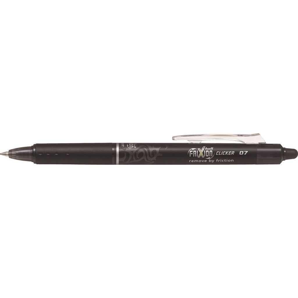 Pilot Frixion Clicker 0,7, Udviskbar Kuglepen, 12 stk,  Sort