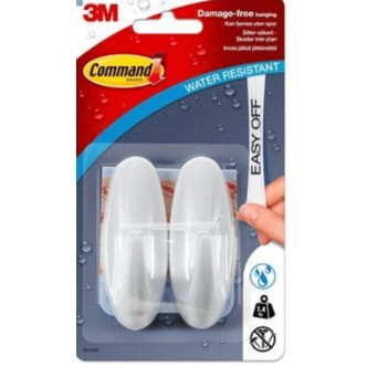 3M Command Mellemstore Designerkroge til Vådrum, 2 stk