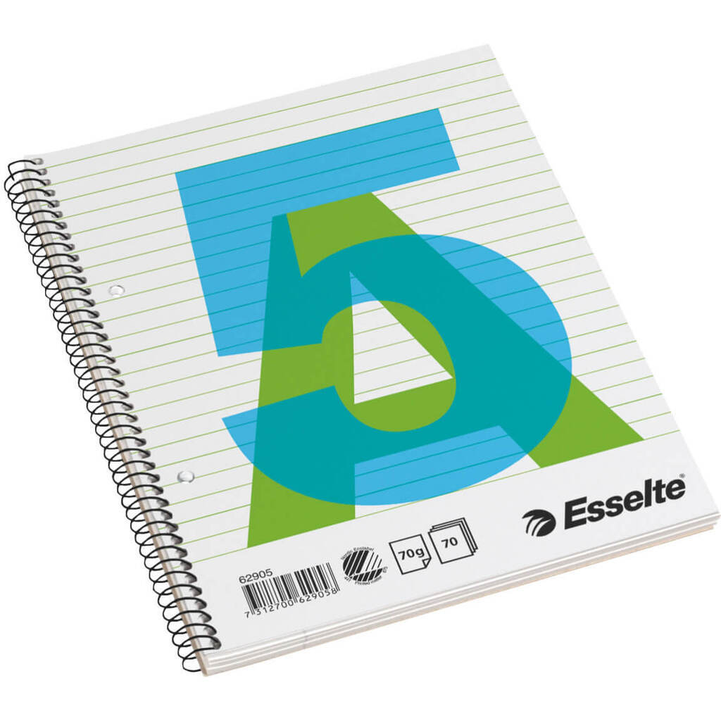 Esselte Kollegieblok 2H A5 linieret 70 ark 70 g (10 stk)