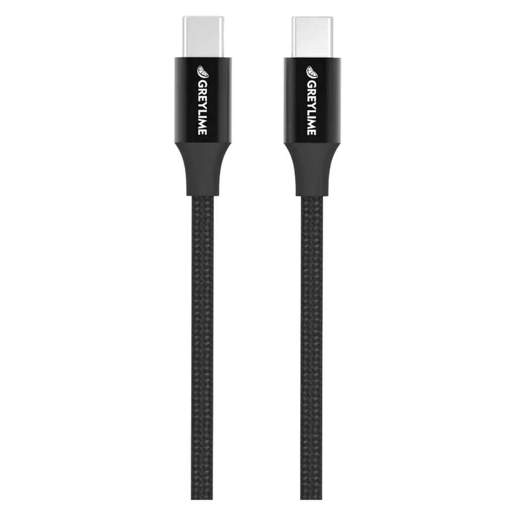 GreyLime Braided USB-C - USB-C kabel, sort, 2 m