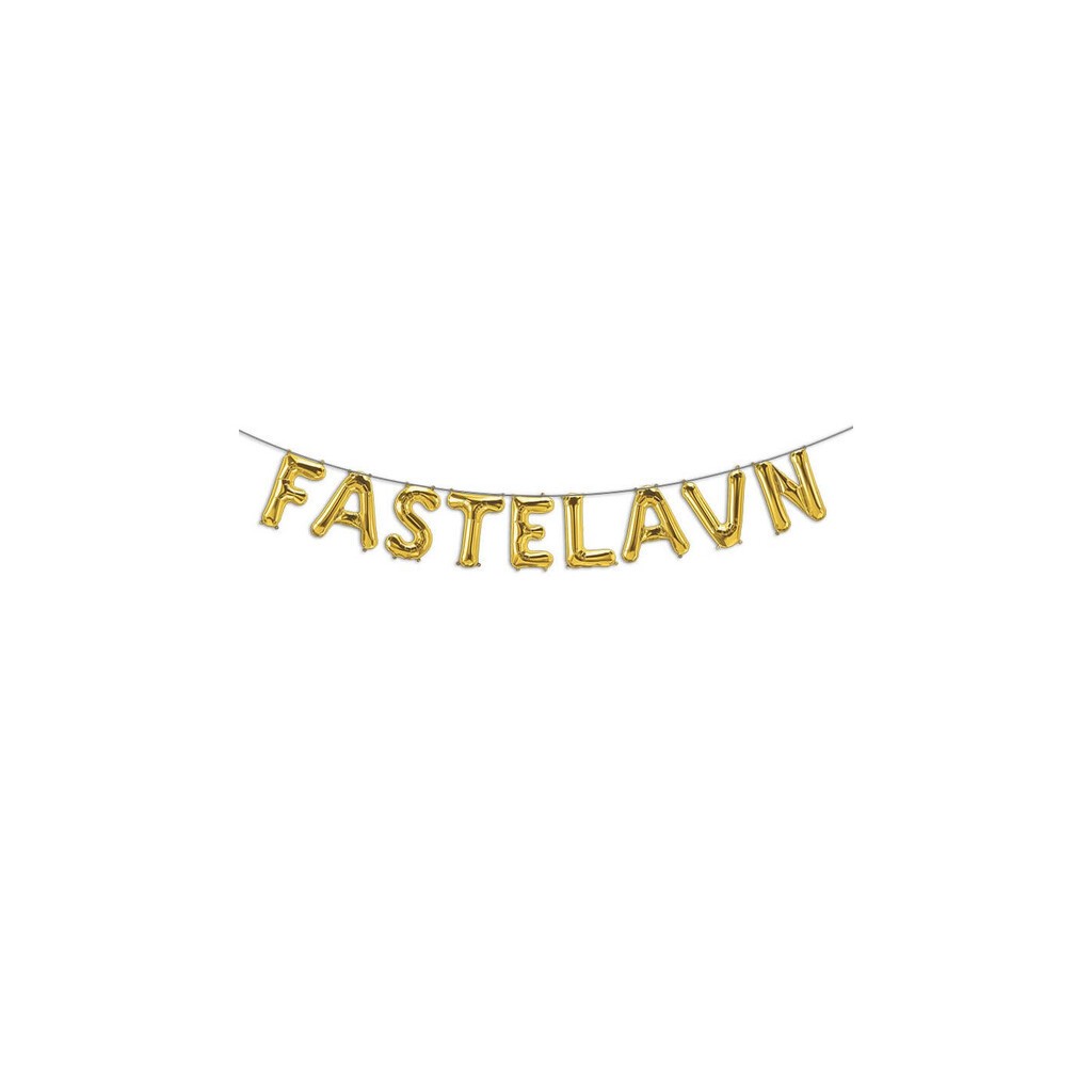 Ballonsæt, Guld "FASTELAVN" 40 cm.