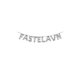Ballonsæt, Sølv "FASTELAVN" 40 cm.