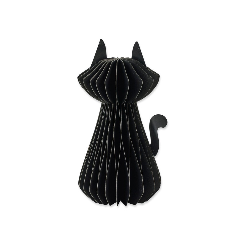 Sort fastelavns kat, honeycomb, 20 cm.
