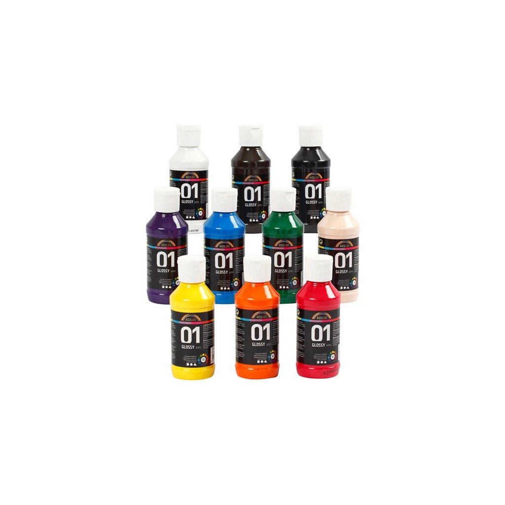 Akrylmaling, 10x100 ml