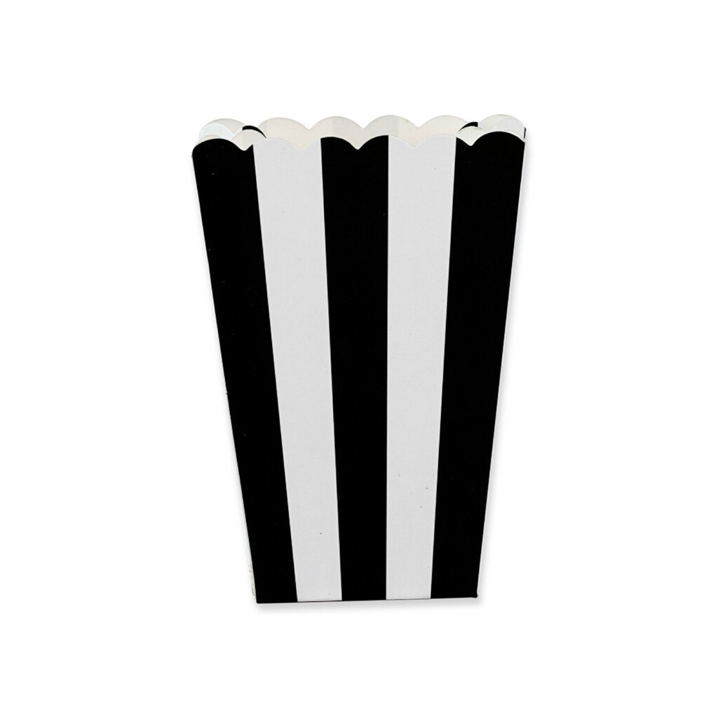 Popcornbægre, sort hvid, 8 stk.