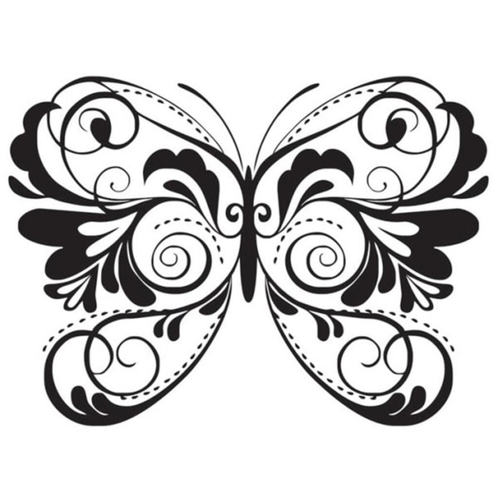 Flot wallsticker med en stor og smuk sommerfugl. 59x43cm