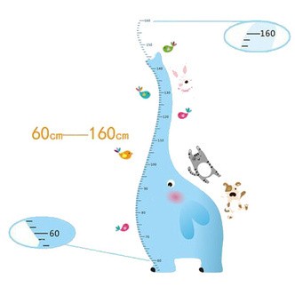 Sjov og flot målebånds wallsticker. Elefant. Fra 60-160cm.