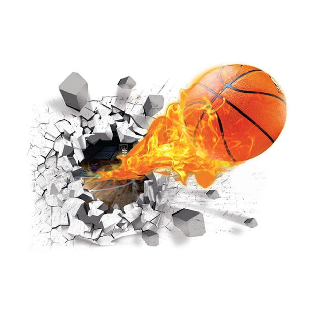 Basketball wallsticker. Hul i væggen. 70x50cm.