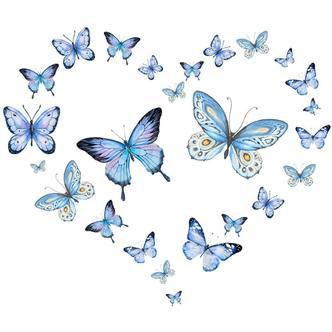 Selvlysende sommerfugle wallsticker. 25 stk i forskellige størrelser
