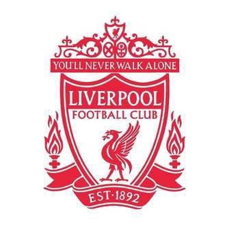 Liverpool wallsticker. Liverpool logo som fodbold wallsticker. Rød. (50x37cm)