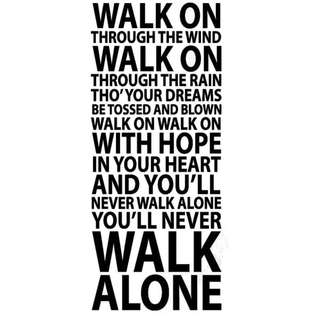 Liverpool wallsticker. You&apos;ll Never Walk Alone. 140x57cm