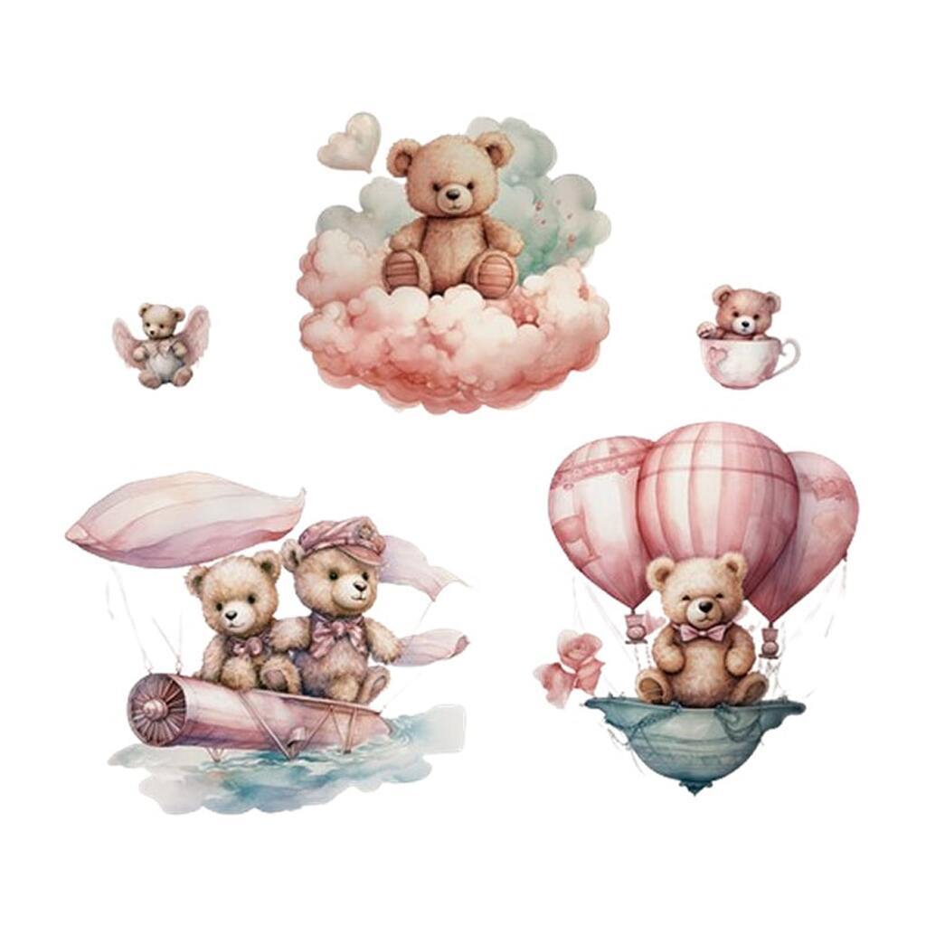 Rigtig sød wallsticker med bamser i flere nuttede motiver.