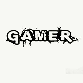 Gamer wallsticker. Sej gaming wallsticker med &apos;Gamer&apos; banket ind i væggen. 20x58cm.