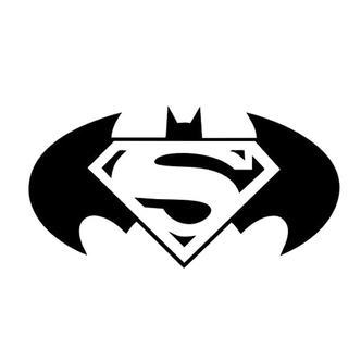 Batman/Superman wallsticker i ét. Sej superhelte wallsticker.