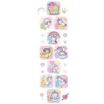 Hinkerude floorsticker med søde, flotte og farverige Enhjørninger. 205x65cm