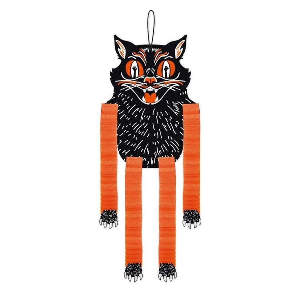 Uhyggelig Halloween Honeycomb. Dekoration til Halloween. Sort kat