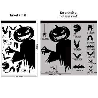 Uhyggelige Halloween Vinduesklistermærker. Græskar