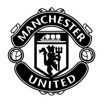 Manchester United wallsticker. Flot Manchester United logo. Sort. 50x50cm