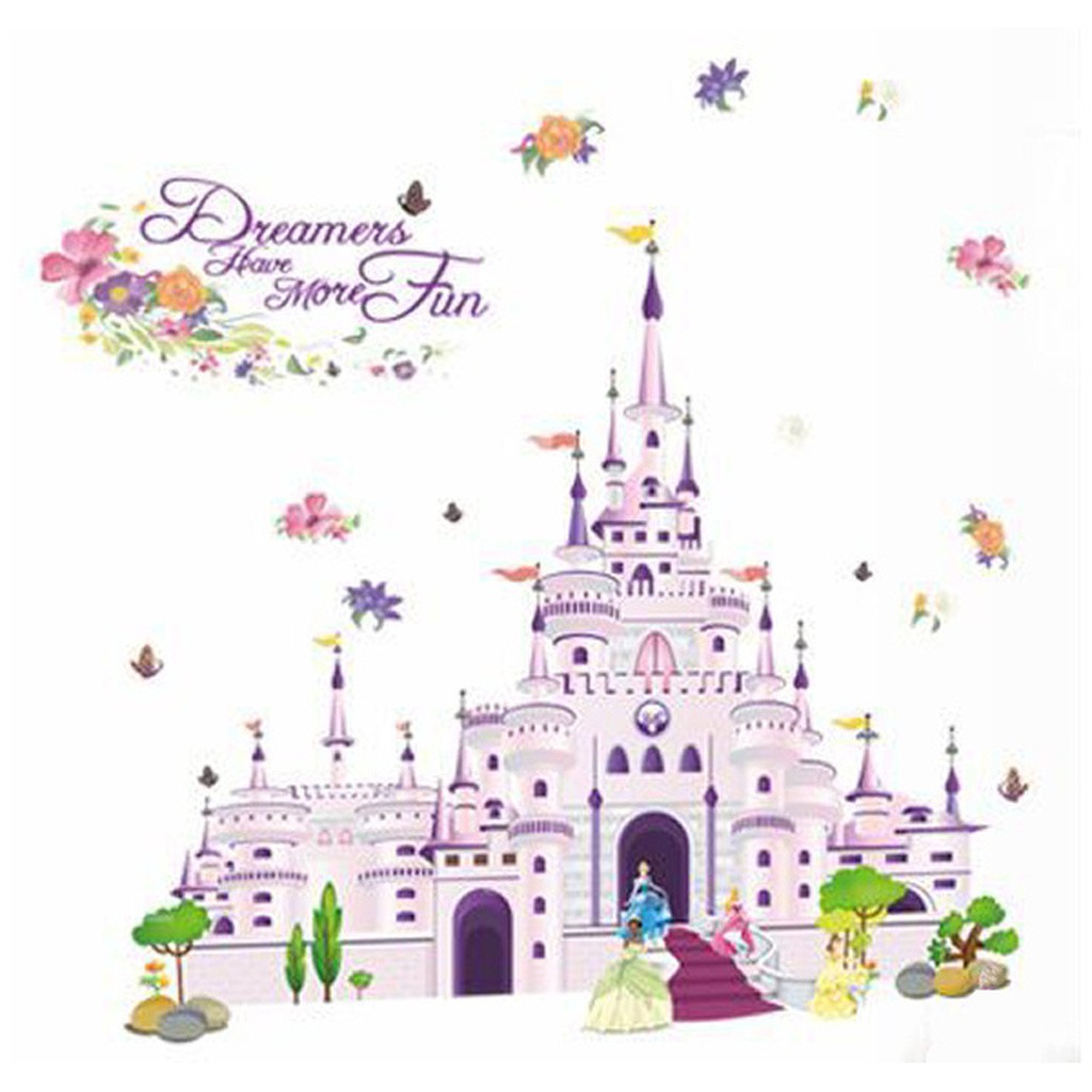Flot wallsticker med et stort prinsesseslot. 100x85cm.