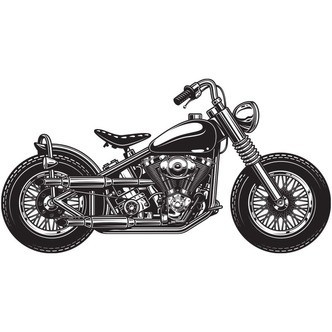 Motorcykel wallsticker. 33x59cm. Sort.