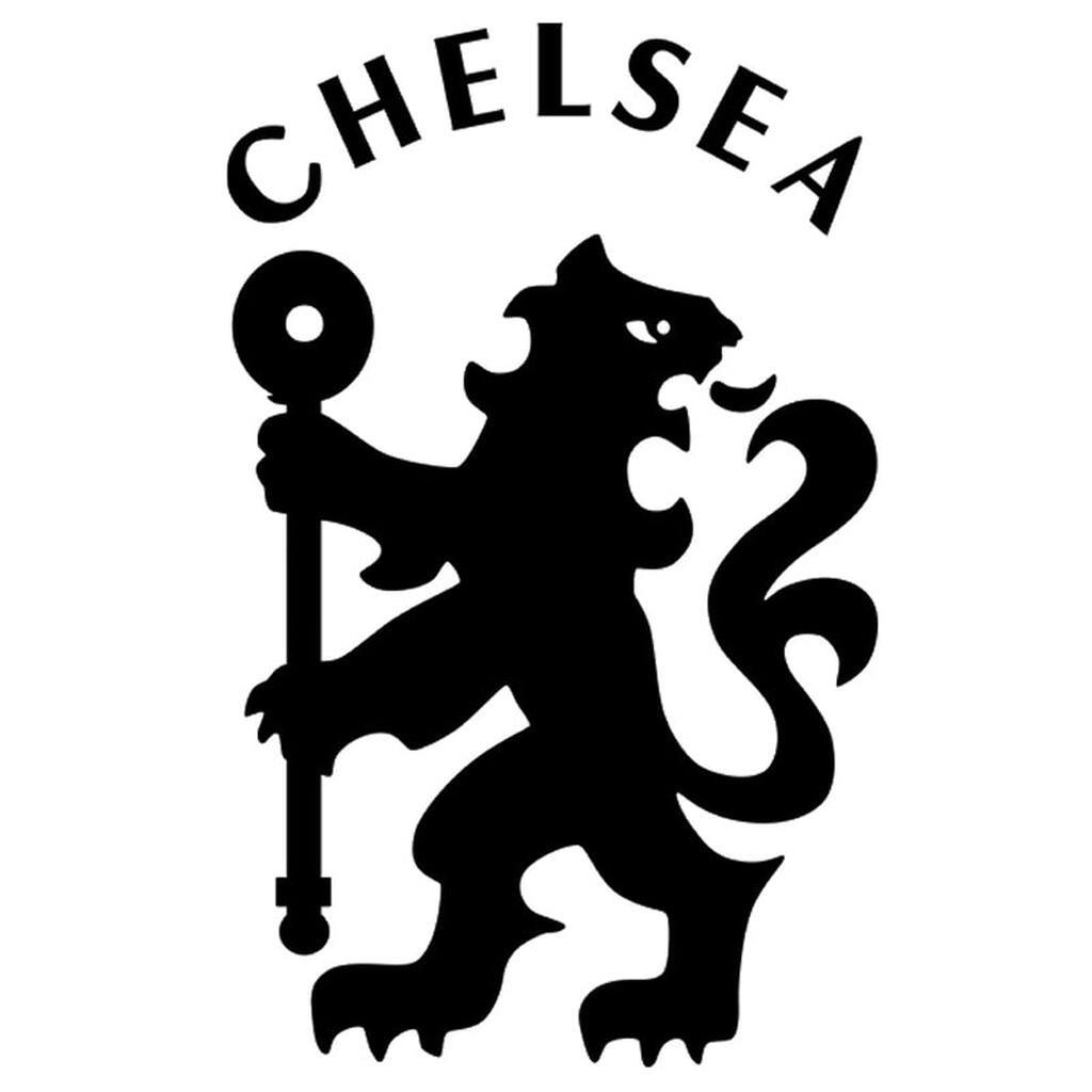 Fodbold wallsticker. Chelseas velkendte løve. Sort. 60x80cm.