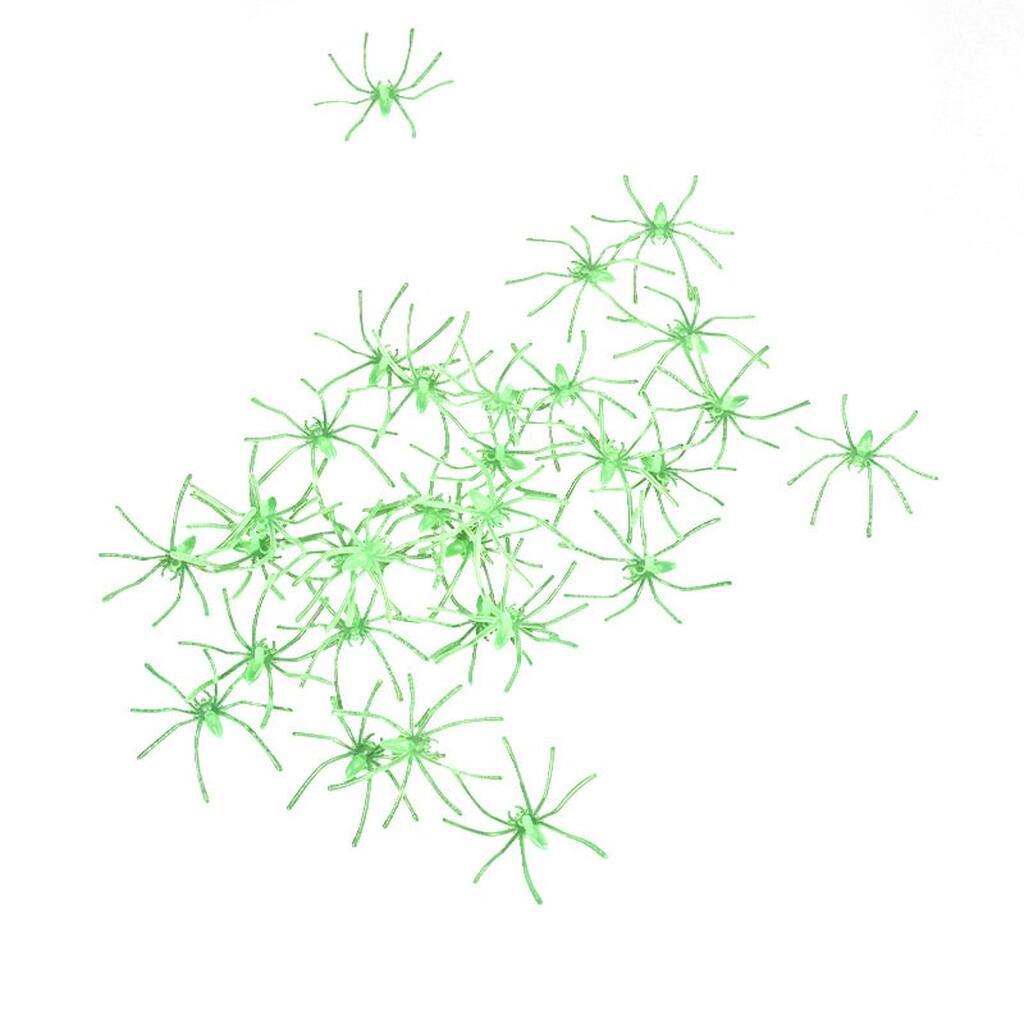 Selvlysende Edderkopper. Perfekt til Halloween. 50 stk