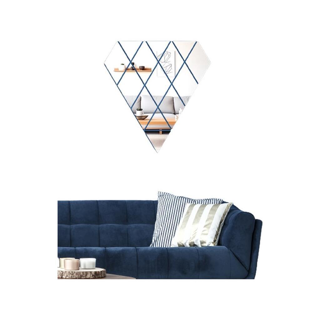 Diamantspejl wallsticker. Flot selvklæbende akryl spejl klistermærker. 28,4x29,7cm. 14 dele.