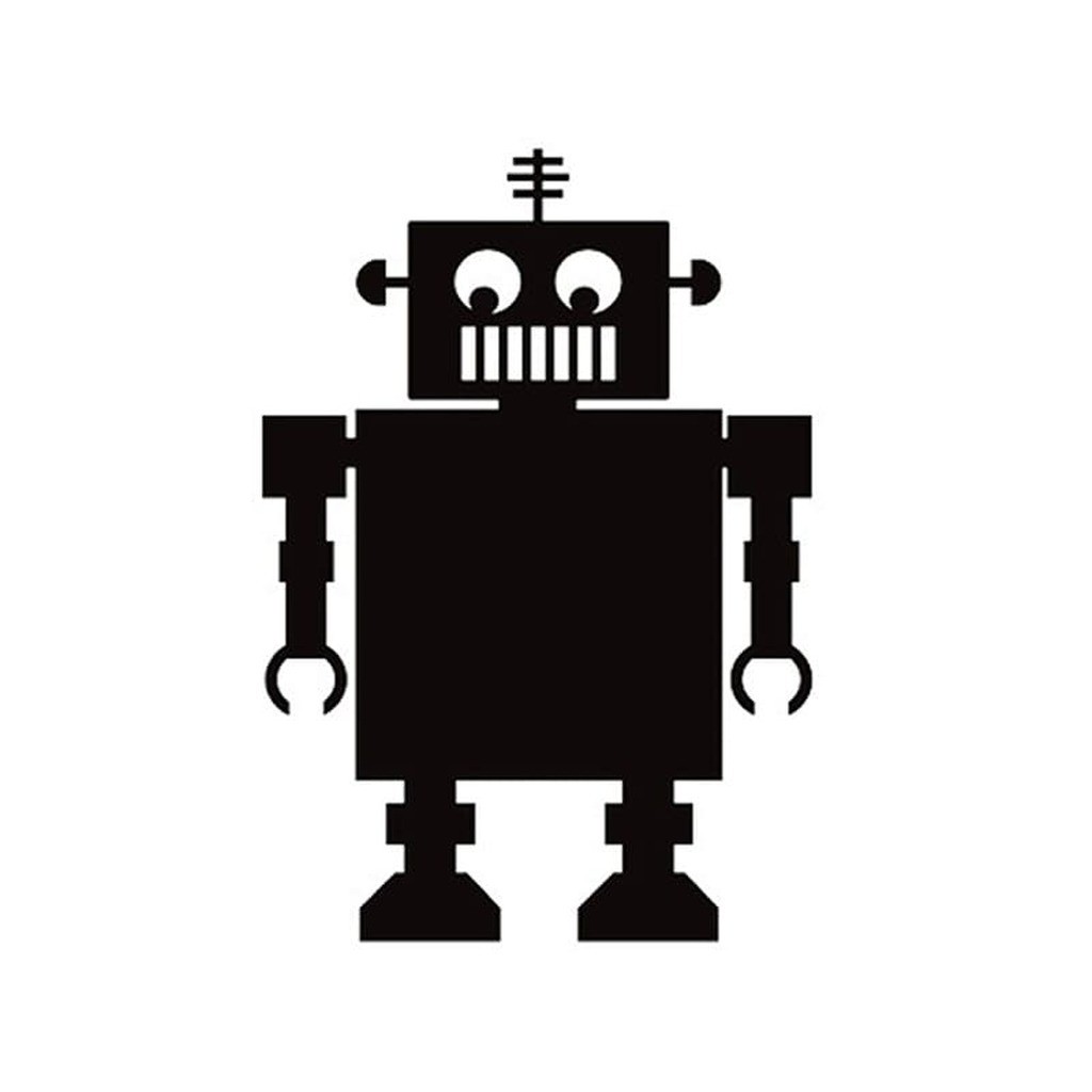 Sød og sjov robot tavle wallsticker. Wallsticker til kridt. 69x49cm