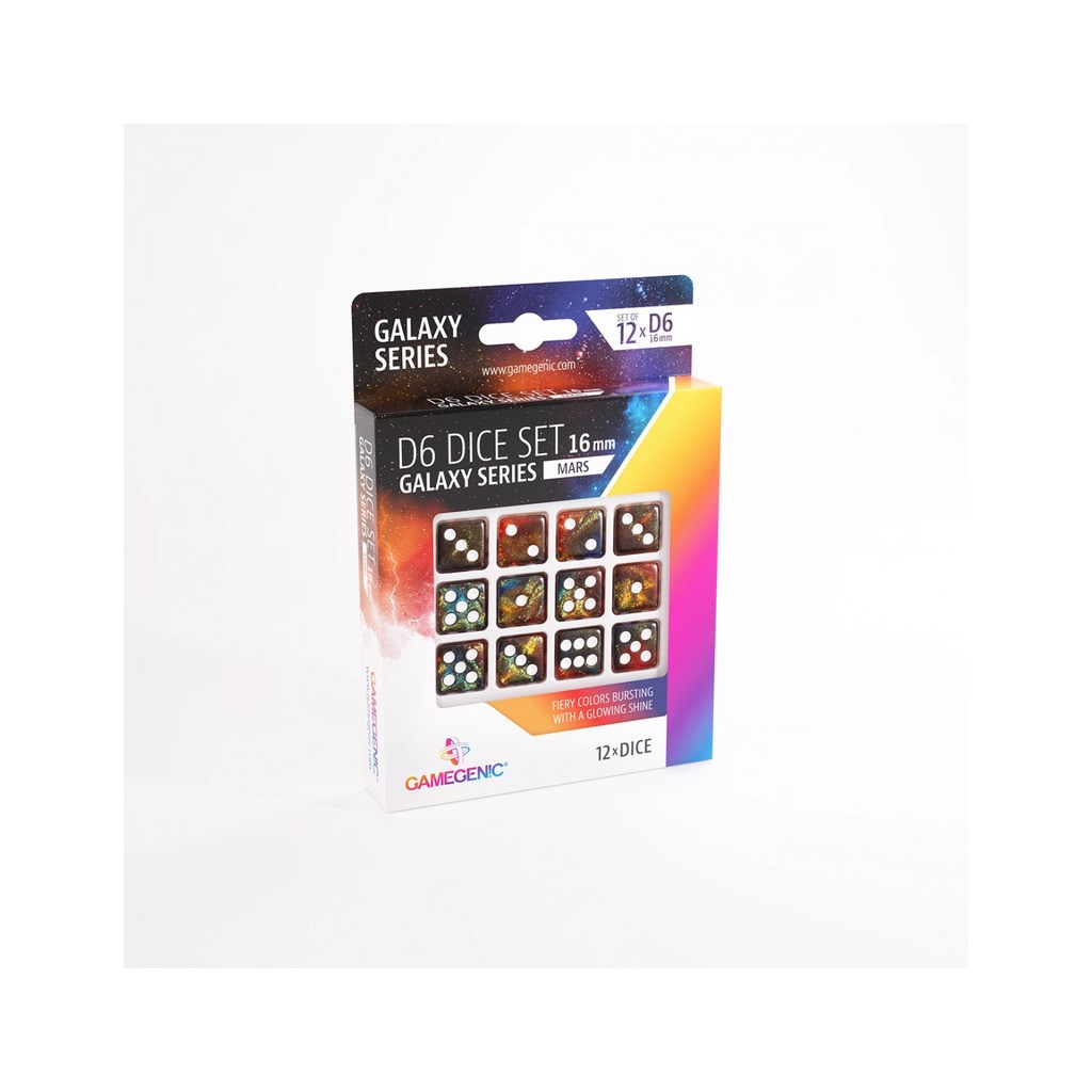 Mars D6 Terninger 12 stk - Galaxy Series - GameGenic