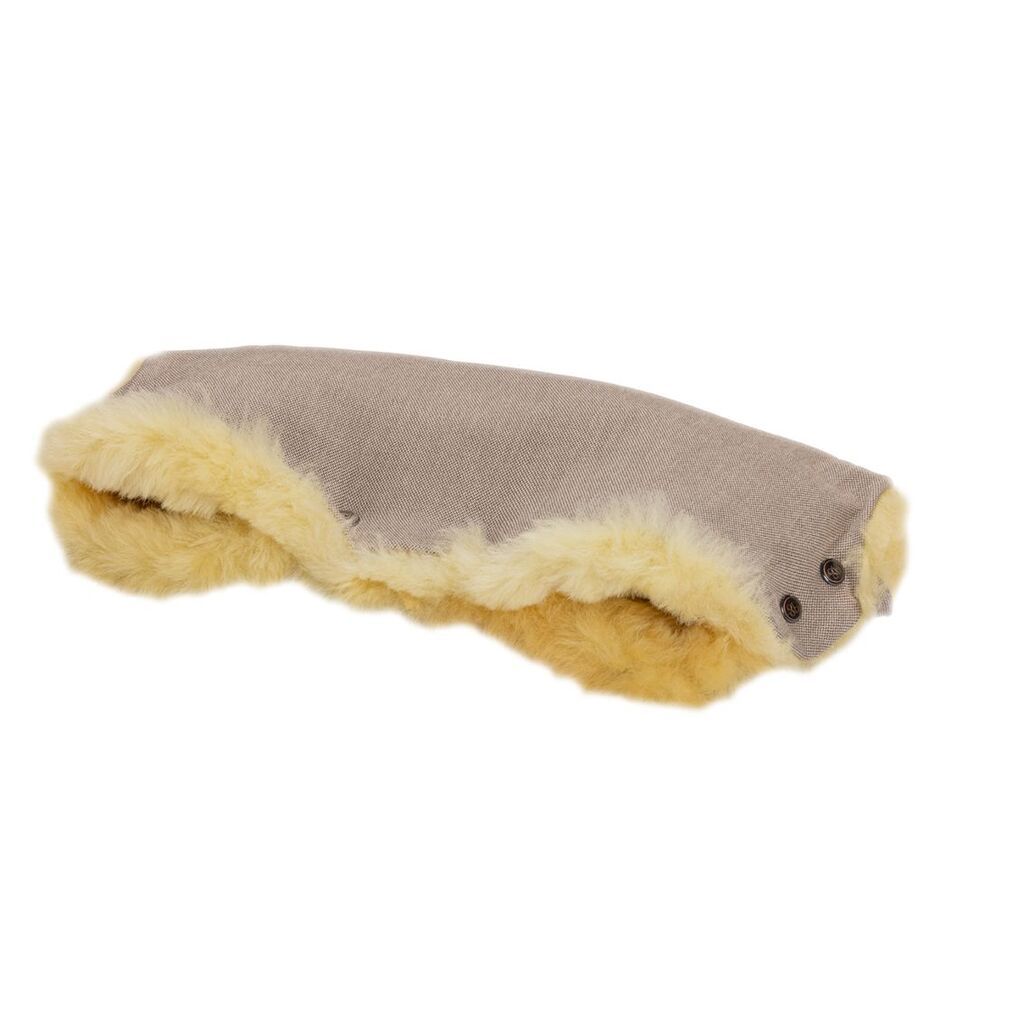 Naturkind håndmuffe i 100% lammeuld - Sand (beige mønster)