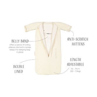 Puckababy the Bag Newborn, 0-6 mdr. / 70 cm, teddy, pure