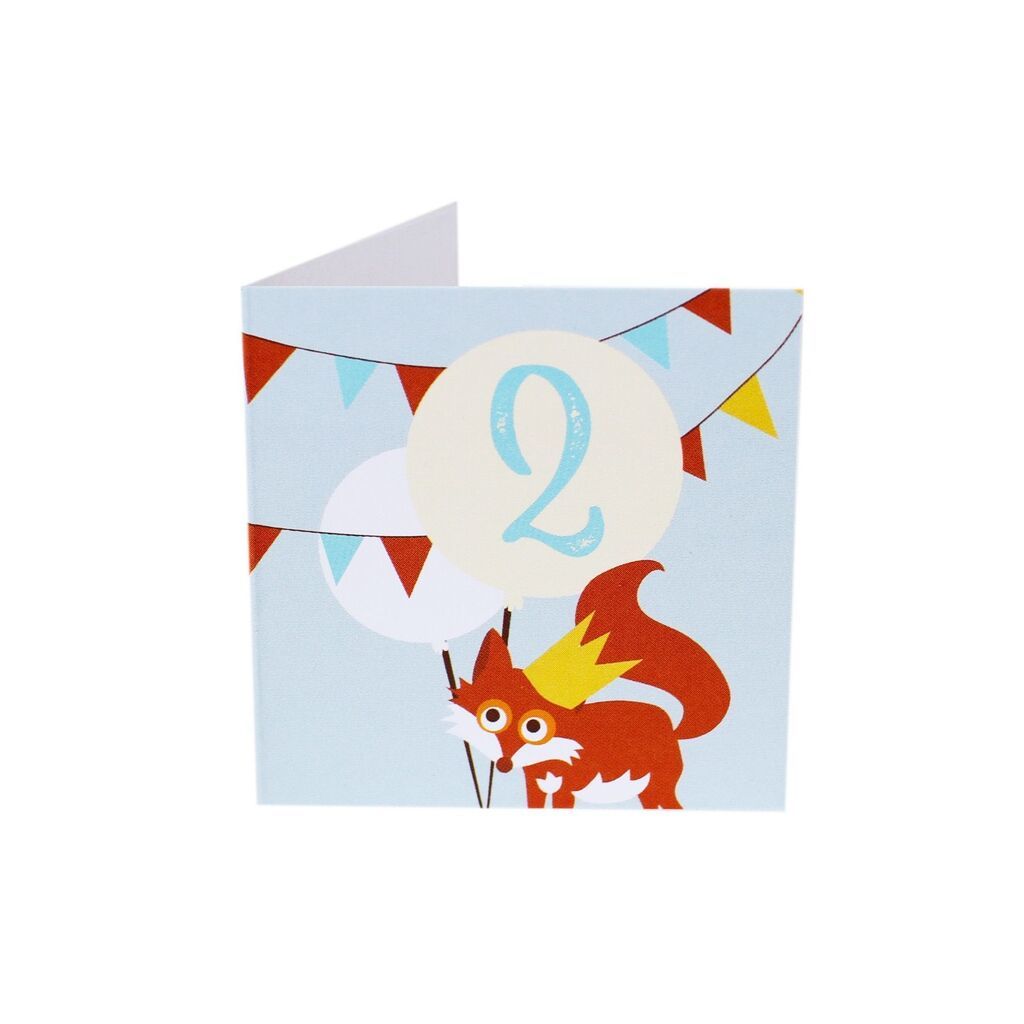 Kort Fødselsdag 2 år ræv (Lille)