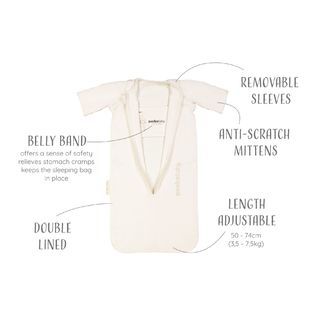 Puckababy the Bag Newborn, 0-6 mdr. / 70 cm, bomuld, pure