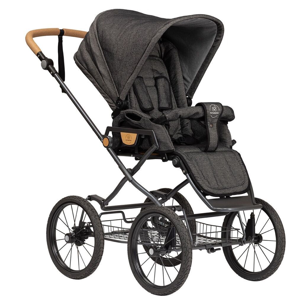 Naturkind Klapvogn IDA - Graphit (mørkegråmeleret)