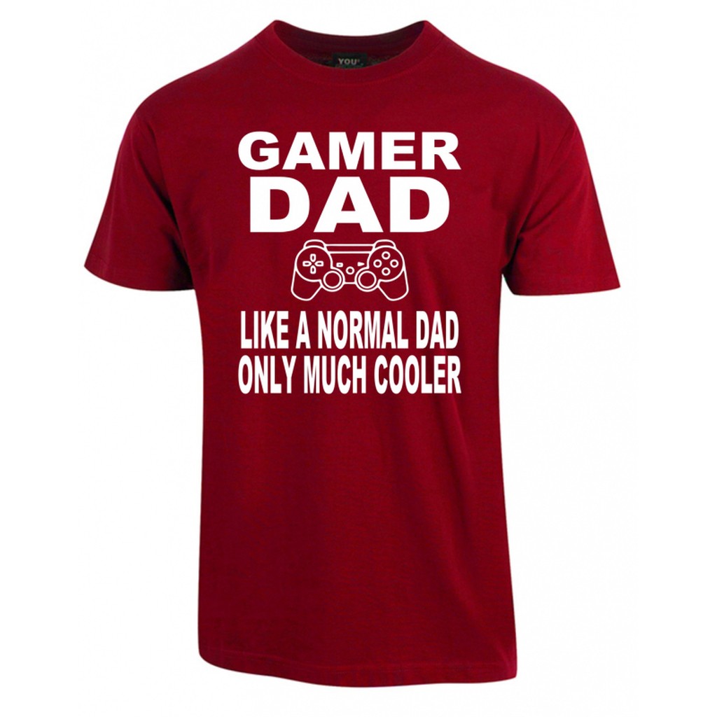 Gamer dad t-shirt - Vinrød