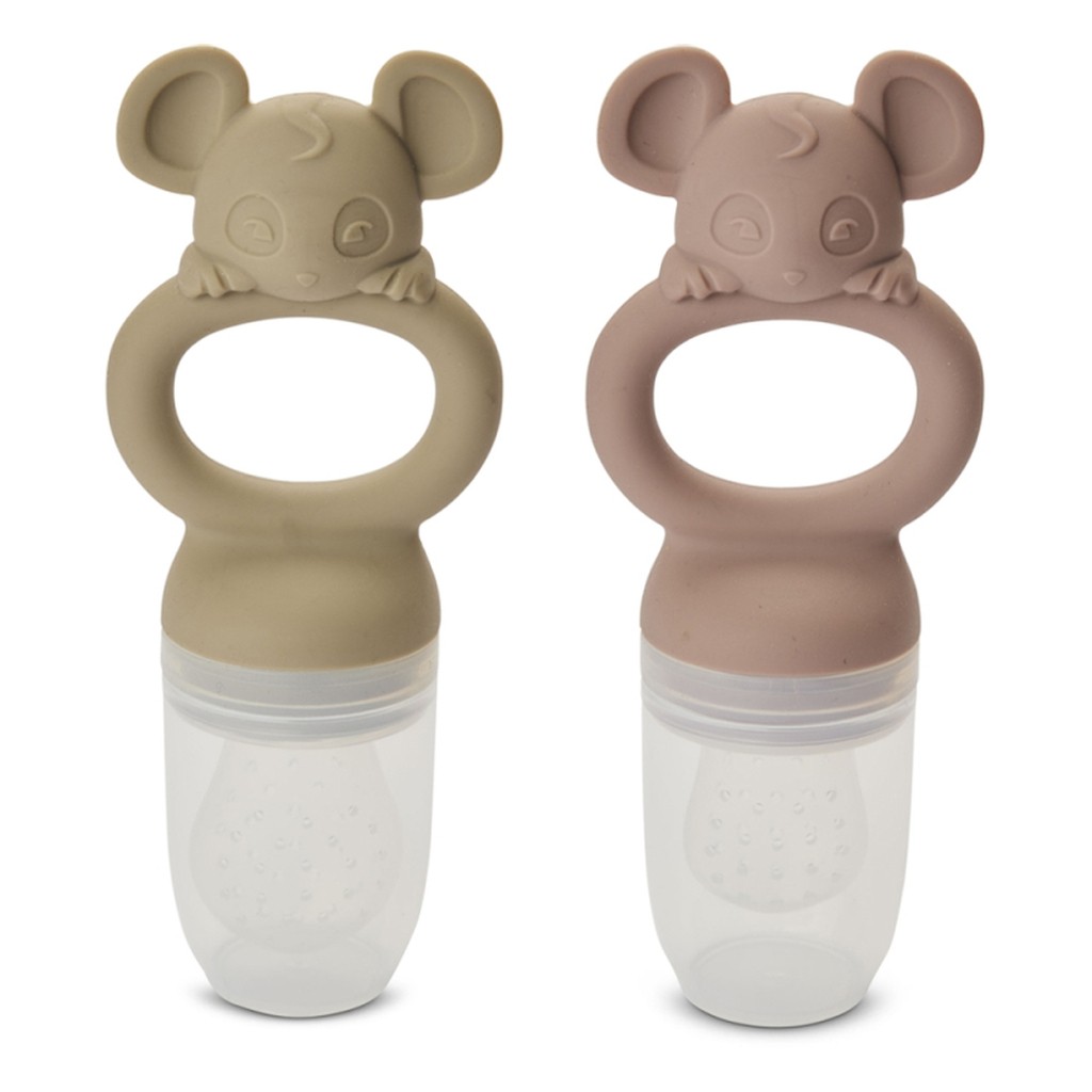 Nuuroo food feeders 2 stk - Woodrose / Cobblestone