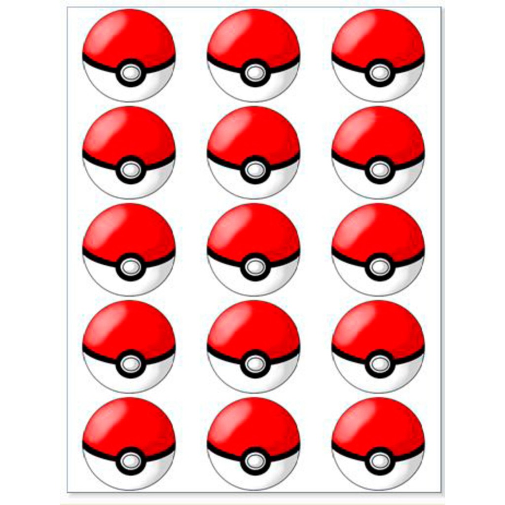 Pokemon muffinskageprint / sukkerprint - Pokeball