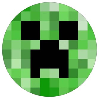 Minecraft rundt kageprint / sukkerprint - 19 cm.