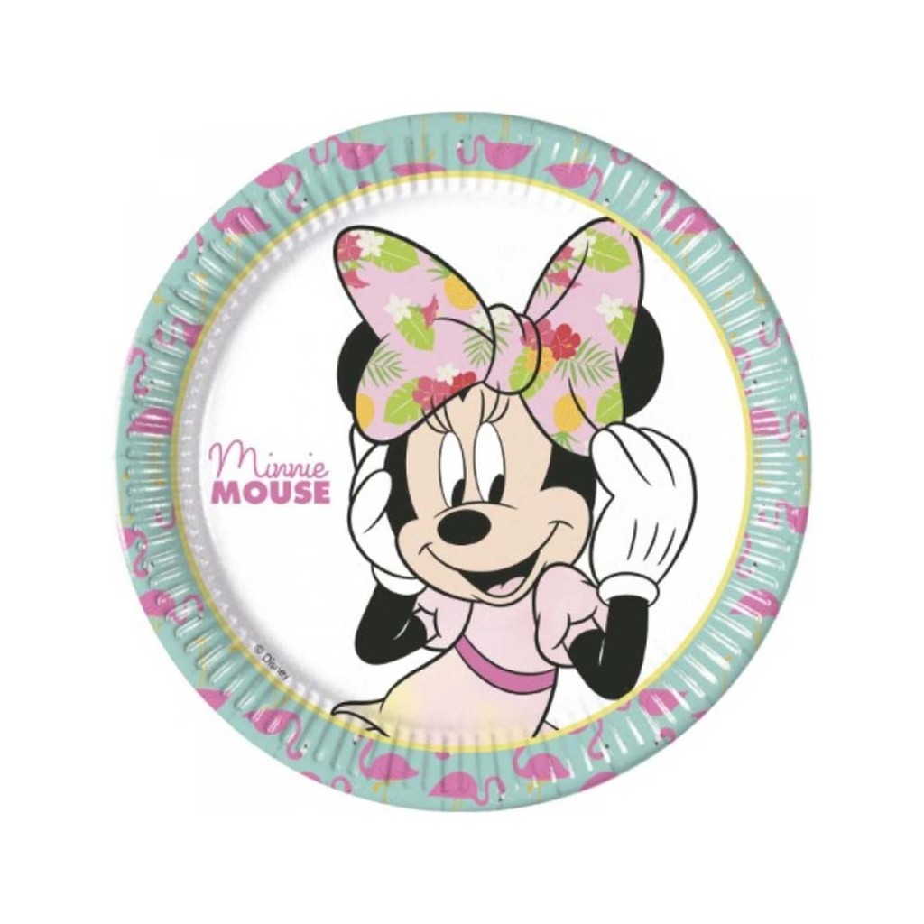 Minnie Mouse paptallerkner - 8 stk.