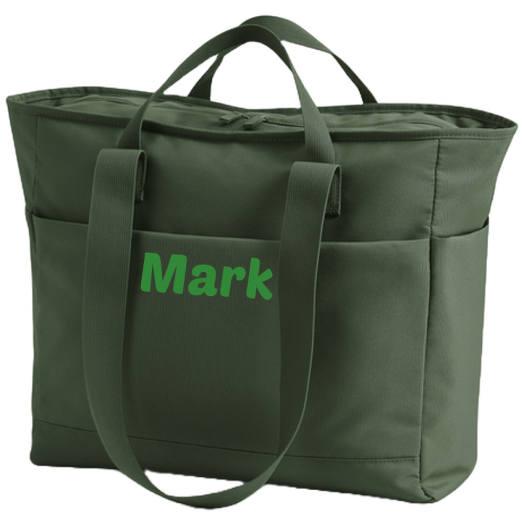 Vandafvisende taske med navn - Pine Green