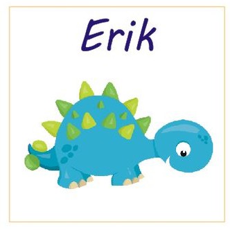 Klistermærke med navn - Dino
