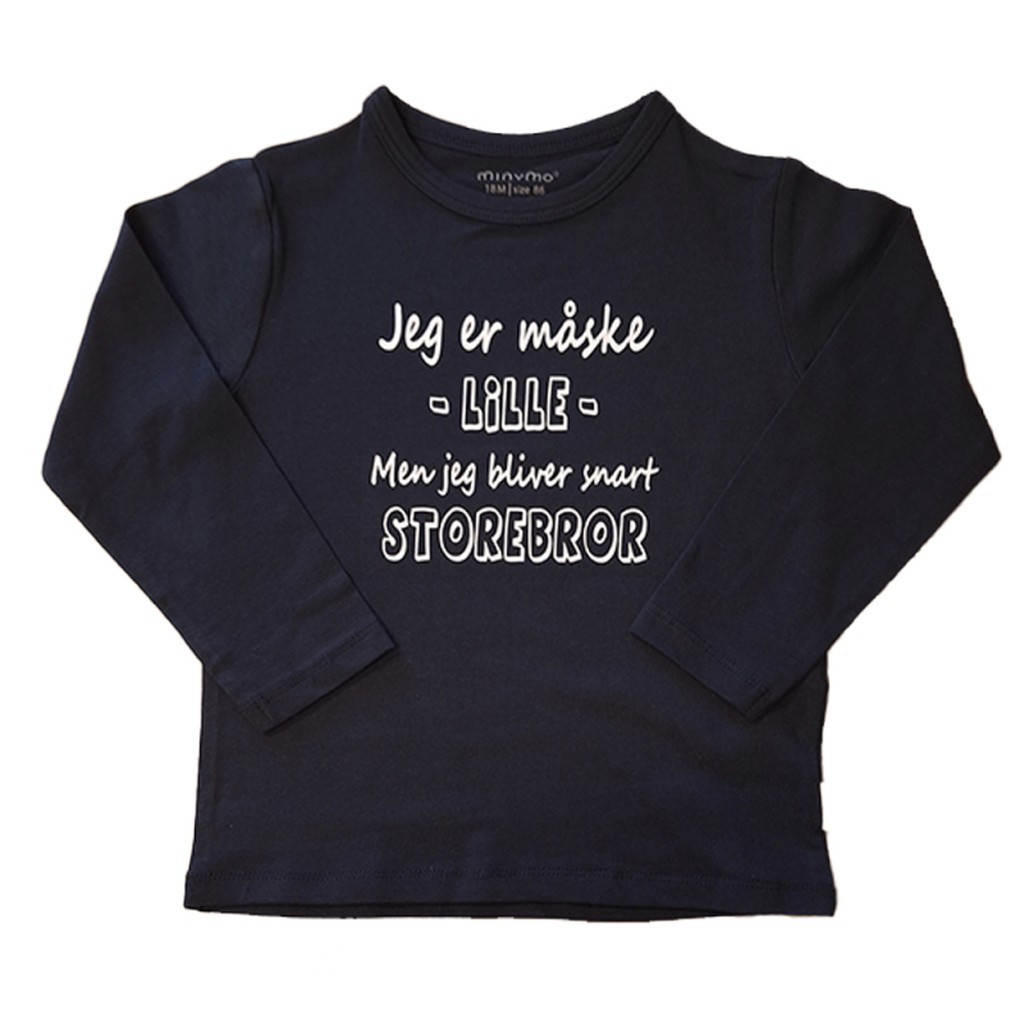 Storebror t-shirt fra Minymo - Jeg er måske lille